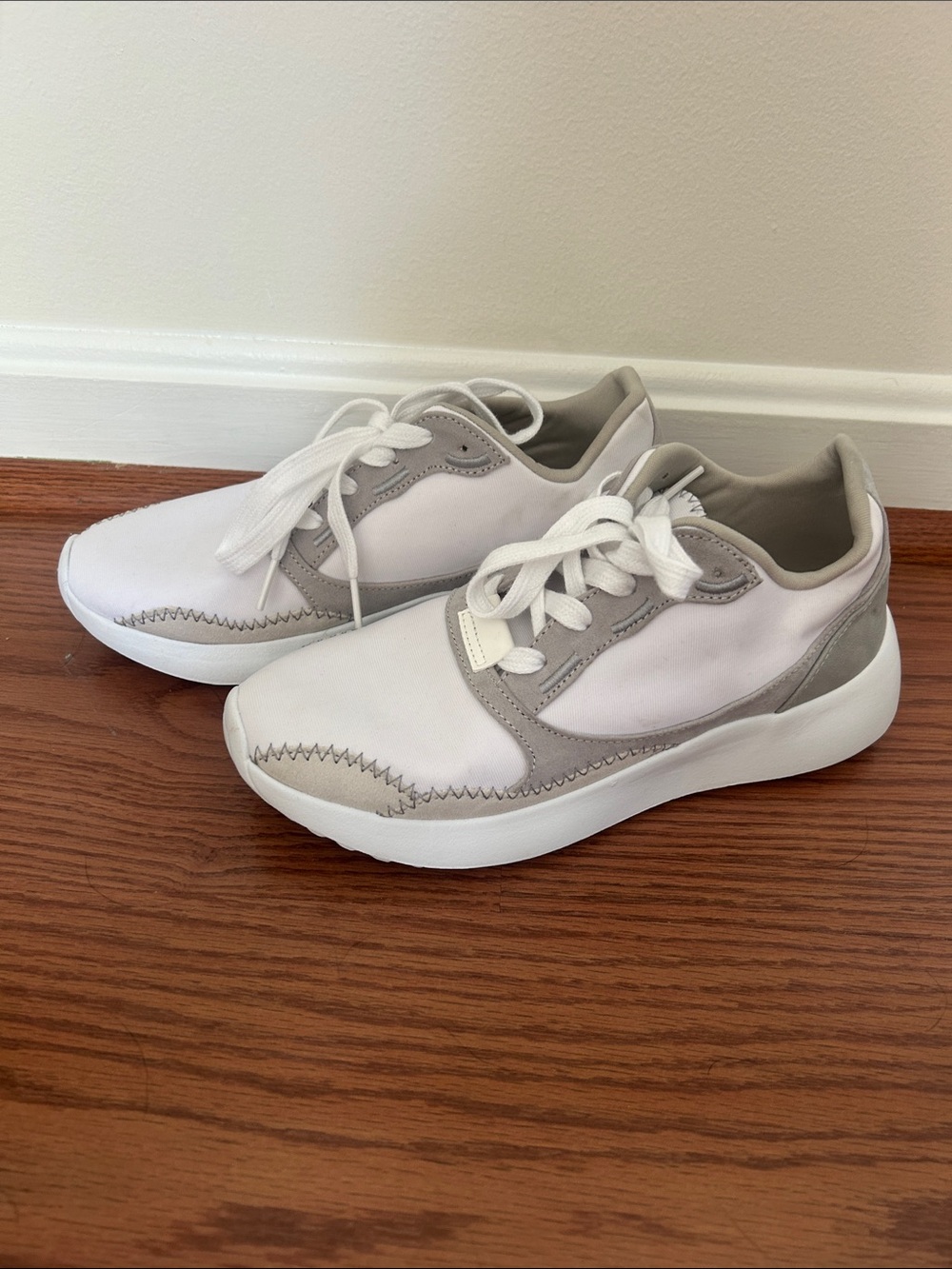 Women’s White and Light Gray Athletic Sneakers
